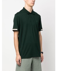 Мужская темно-зеленая футболка-поло с принтом от BOSS