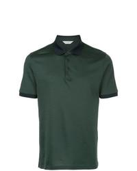 Мужская темно-зеленая футболка-поло с узором "гусиные лапки" от Gieves & Hawkes