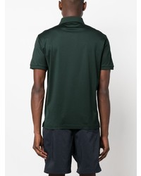 Мужская темно-зеленая футболка-поло с украшением от Armani