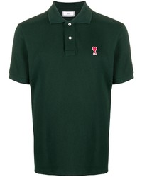 Мужская темно-зеленая футболка-поло от Ami Paris