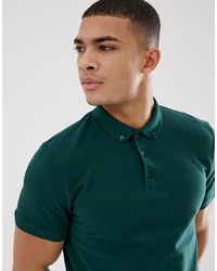 Мужская темно-зеленая футболка-поло от ASOS DESIGN