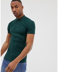 Мужская темно-зеленая футболка-поло от ASOS DESIGN