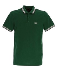 Мужская темно-зеленая футболка-поло от BOSS