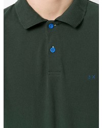 Мужская темно-зеленая футболка-поло от Sun 68