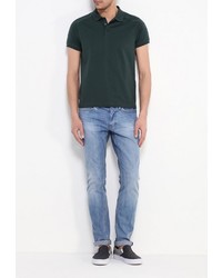 Мужская темно-зеленая футболка-поло от Cortefiel