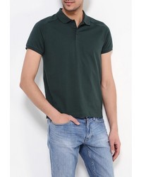 Мужская темно-зеленая футболка-поло от Cortefiel