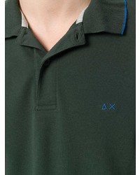 Мужская темно-зеленая футболка-поло от Sun 68