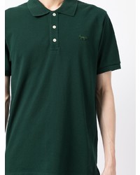 Мужская темно-зеленая футболка-поло от MAISON KITSUNÉ