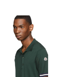 Мужская темно-зеленая футболка-поло от Moncler