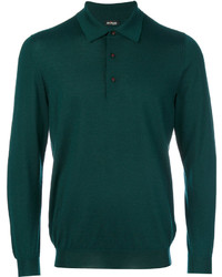 Мужская темно-зеленая футболка-поло от Kiton
