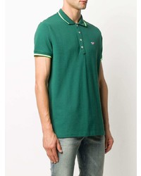Мужская темно-зеленая футболка-поло от Diesel