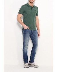 Мужская темно-зеленая футболка-поло от Mustang