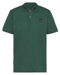 Мужская темно-зеленая футболка-поло от Prada