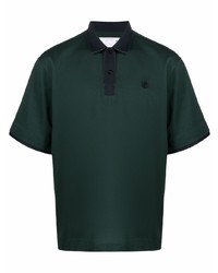 Мужская темно-зеленая футболка-поло от Sacai