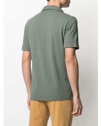 Мужская темно-зеленая футболка-поло от Drumohr