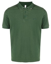 Мужская темно-зеленая футболка-поло от Sun 68