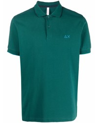 Мужская темно-зеленая футболка-поло от Sun 68