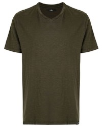 Мужская темно-зеленая футболка с v-образным вырезом от 7 For All Mankind