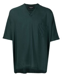 Мужская темно-зеленая футболка с v-образным вырезом от Giorgio Armani