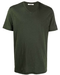 Мужская темно-зеленая футболка с v-образным вырезом от Zadig & Voltaire