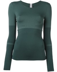 Женская темно-зеленая футболка с длинным рукавом от adidas by Stella McCartney