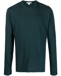 Мужская темно-зеленая футболка с длинным рукавом от James Perse