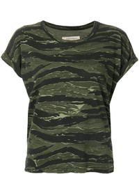 Женская темно-зеленая футболка с камуфляжным принтом от Current/Elliott