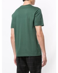 Мужская темно-зеленая футболка с круглым вырезом в горизонтальную полоску от Cerruti 1881