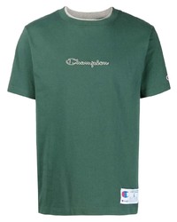 Мужская темно-зеленая футболка с круглым вырезом с вышивкой от Carhartt WIP