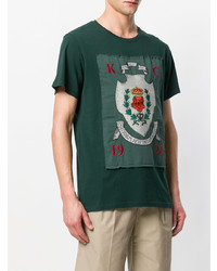 Мужская темно-зеленая футболка с круглым вырезом с вышивкой от Kent & Curwen