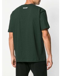 Мужская темно-зеленая футболка с круглым вырезом с вышивкой от Alexander Wang