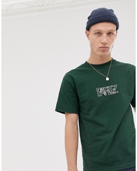 Мужская темно-зеленая футболка с круглым вырезом с вышивкой от Parlez