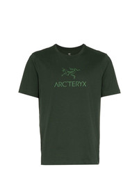 Мужская темно-зеленая футболка с круглым вырезом с принтом от Arc'teryx