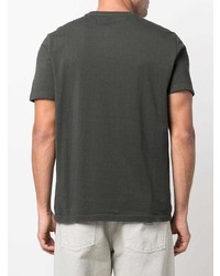 Мужская темно-зеленая футболка с круглым вырезом с принтом от ECOALF