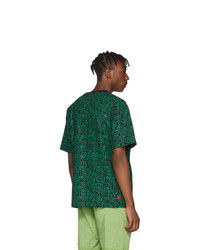 Мужская темно-зеленая футболка с круглым вырезом с принтом от Clot
