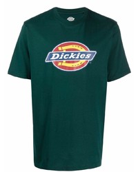 Мужская темно-зеленая футболка с круглым вырезом с принтом от Dickies Construct