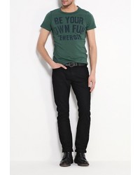 Мужская темно-зеленая футболка с круглым вырезом с принтом от Energie