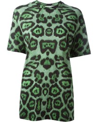 Женская темно-зеленая футболка с круглым вырезом с принтом от Givenchy