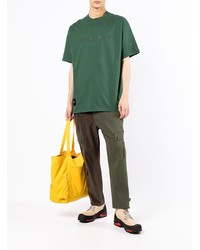 Мужская темно-зеленая футболка с круглым вырезом с принтом от Izzue