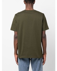Мужская темно-зеленая футболка с круглым вырезом с принтом от PS Paul Smith