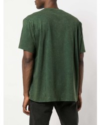 Мужская темно-зеленая футболка с круглым вырезом с принтом от Rochambeau