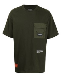 Мужская темно-зеленая футболка с круглым вырезом с принтом от Izzue