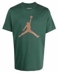 Мужская темно-зеленая футболка с круглым вырезом с принтом от Jordan