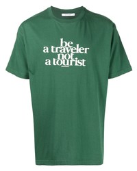 Мужская темно-зеленая футболка с круглым вырезом с принтом от Liberaiders