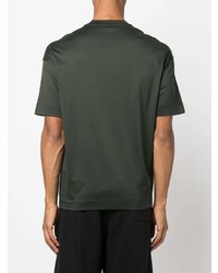 Мужская темно-зеленая футболка с круглым вырезом с принтом от Emporio Armani