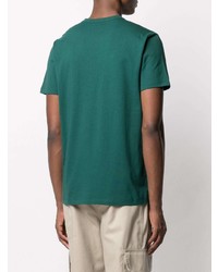 Мужская темно-зеленая футболка с круглым вырезом с принтом от Moncler