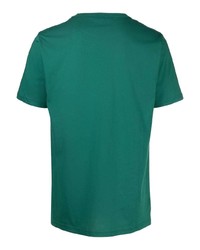 Мужская темно-зеленая футболка с круглым вырезом с принтом от agnès b.