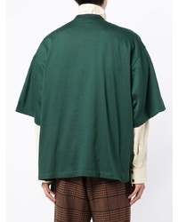Мужская темно-зеленая футболка с круглым вырезом с принтом от Kolor