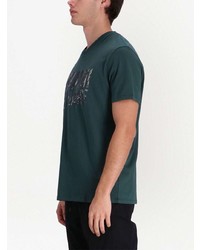 Мужская темно-зеленая футболка с круглым вырезом с принтом от Armani Exchange