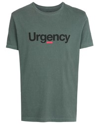 Мужская темно-зеленая футболка с круглым вырезом с принтом от OSKLEN